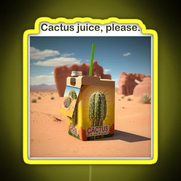 Drink Cactus Juice RGB Neon Sign