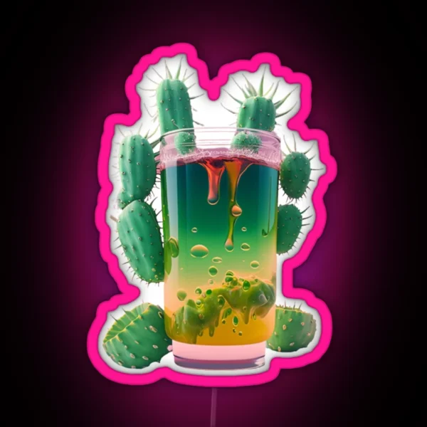Drink Cactus Juice RGB Neon Sign