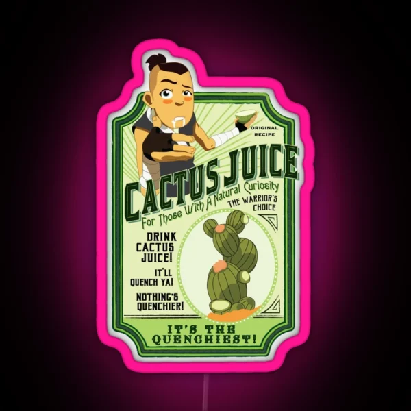 Drink Cactus Juice RGB Neon Sign