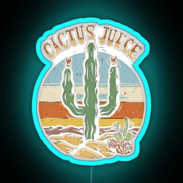 Drink Cactus Juice Vintage RGB Neon Sign