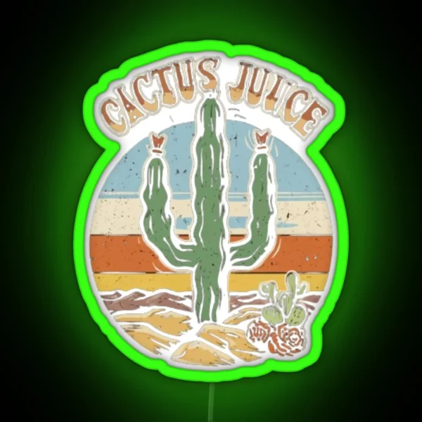 Drink Cactus Juice Vintage RGB Neon Sign
