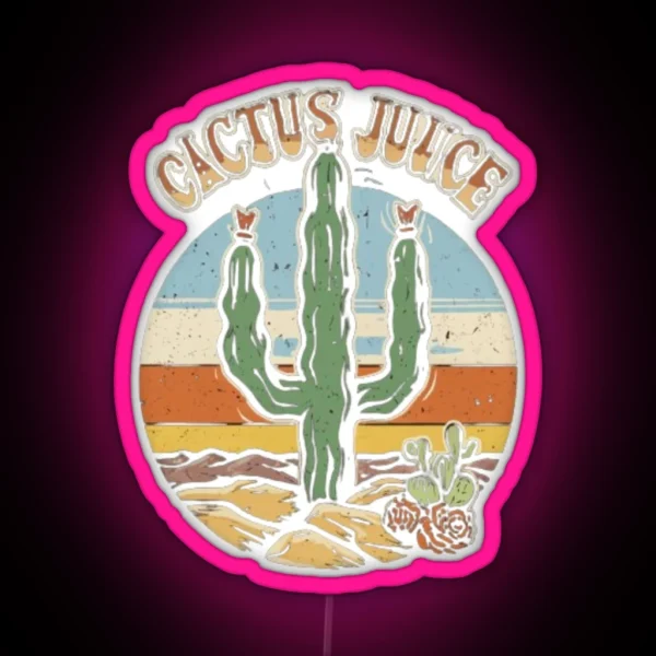 Drink Cactus Juice Vintage RGB Neon Sign