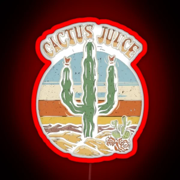 Drink Cactus Juice Vintage RGB Neon Sign