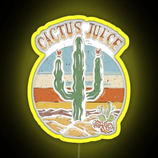 Drink Cactus Juice Vintage RGB Neon Sign