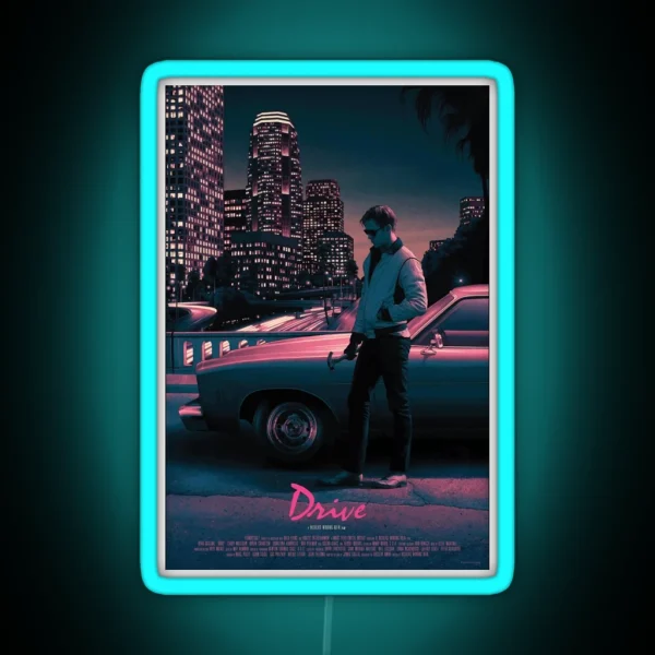 Drive Movie Poster RGB Neon Sign