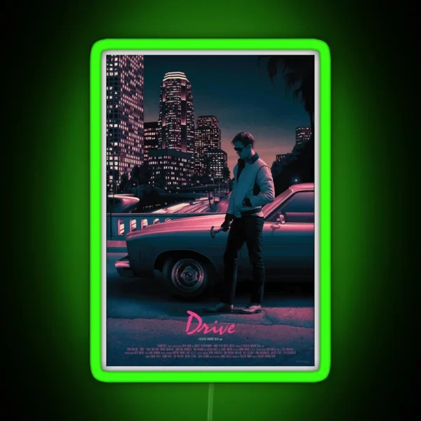 Drive Movie Poster RGB Neon Sign