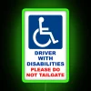 Driver With Disabilities Please Do Not Tailgate Disability Alert Awareness RGB Neon Sign - Image 3