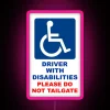 Driver With Disabilities Please Do Not Tailgate Disability Alert Awareness RGB Neon Sign - Image 6