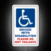 Driver With Disabilities Please Do Not Tailgate Disability Alert Awareness RGB Neon Sign - Image 4