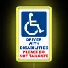 Driver With Disabilities Please Do Not Tailgate Disability Alert Awareness RGB Neon Sign - Image 5