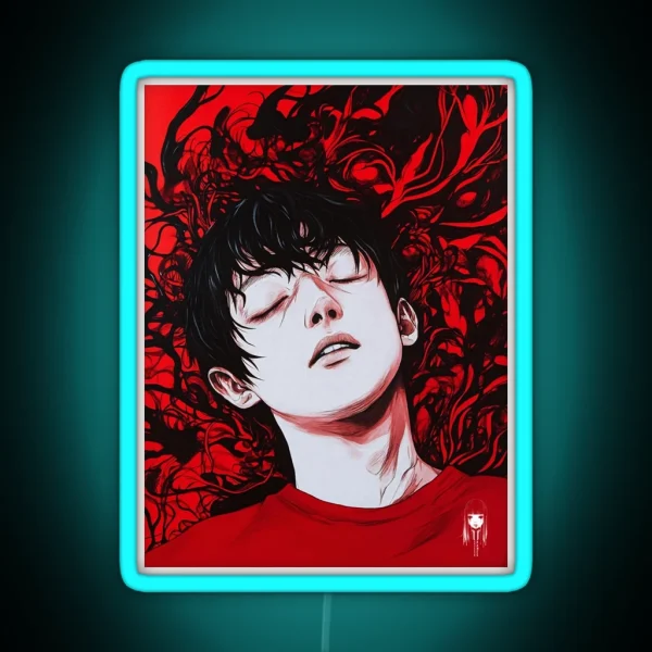 Drowned In Rage Horror Manga Anime RGB Neon Sign