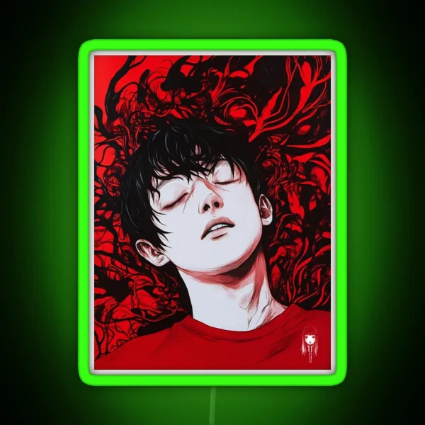 Drowned In Rage Horror Manga Anime RGB Neon Sign