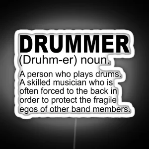 Drummer Noun Definition RGB Neon Sign