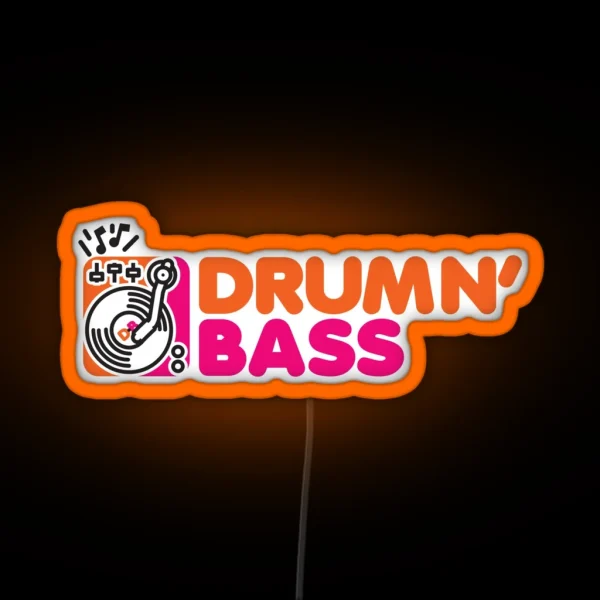 Drumn Bass Coffee Logo RGB Neon Sign