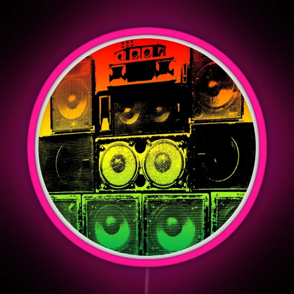 Dub Speaker Stack RGB Neon Sign