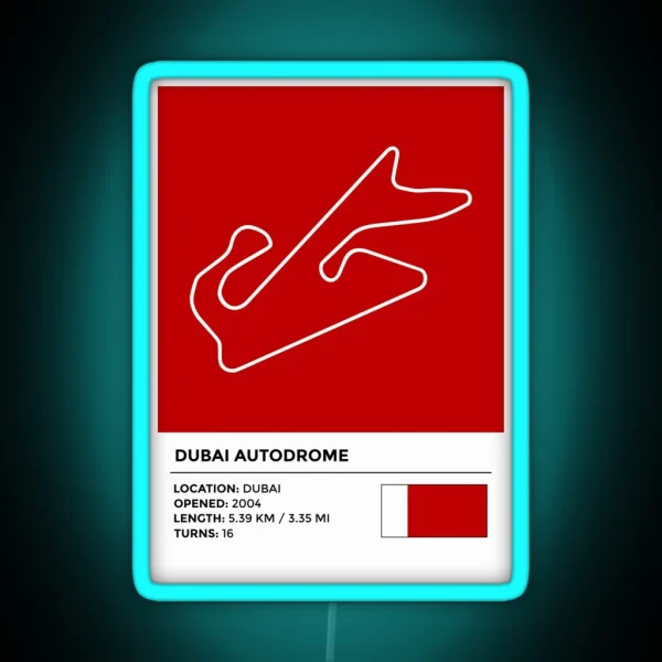 Dubai Autodrome Info RGB Neon Sign