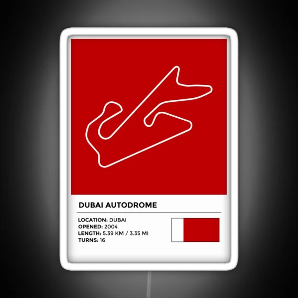 Dubai Autodrome Info RGB Neon Sign