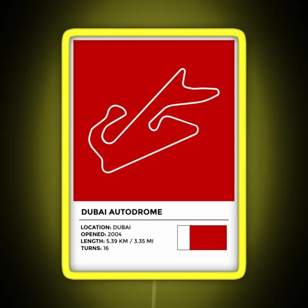 Dubai Autodrome Info RGB Neon Sign
