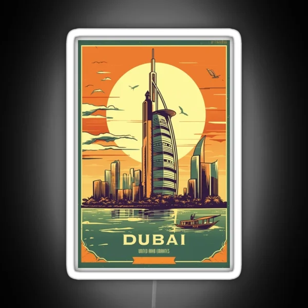 Dubai Vintage Poster RGB Neon Sign