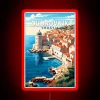 Dubrovnik Croatia Travel Art Vintage RGB Neon Sign - Image 2