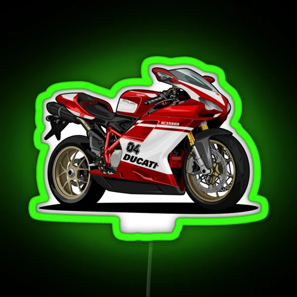 Ducati 1098 Artwork Paddy Edition RGB Neon Sign