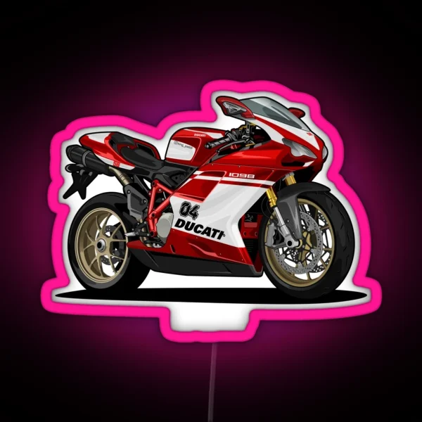 Ducati 1098 Artwork Paddy Edition RGB Neon Sign
