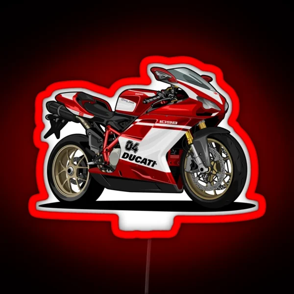 Ducati 1098 Artwork Paddy Edition RGB Neon Sign