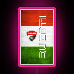 Ducati Italy Flag RGB Neon Sign