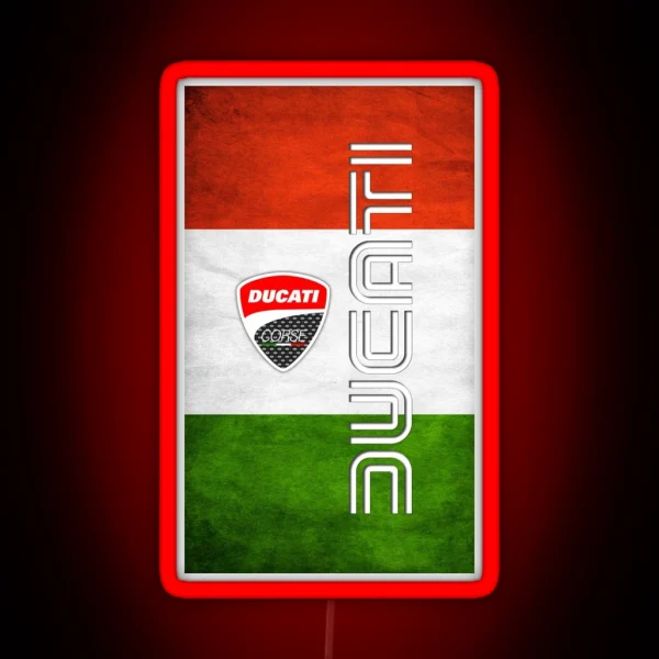 Ducati Italy Flag RGB Neon Sign
