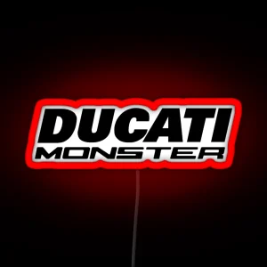 Ducati Monster Black Text RGB Neon Sign