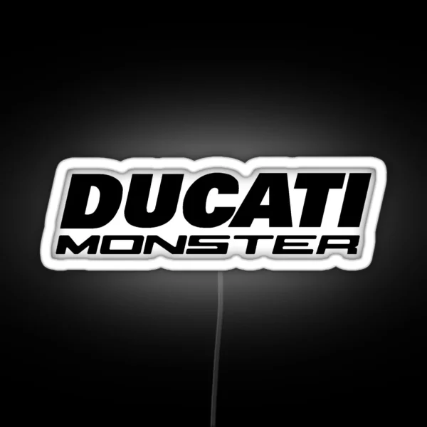 Ducati Monster Black Text RGB Neon Sign