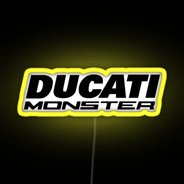 Ducati Monster Black Text RGB Neon Sign