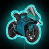 Ducati Panigale V4 In Turquoise RGB Neon Sign - Image 2