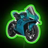 Ducati Panigale V4 In Turquoise RGB Neon Sign - Image 3