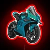 Ducati Panigale V4 In Turquoise RGB Neon Sign