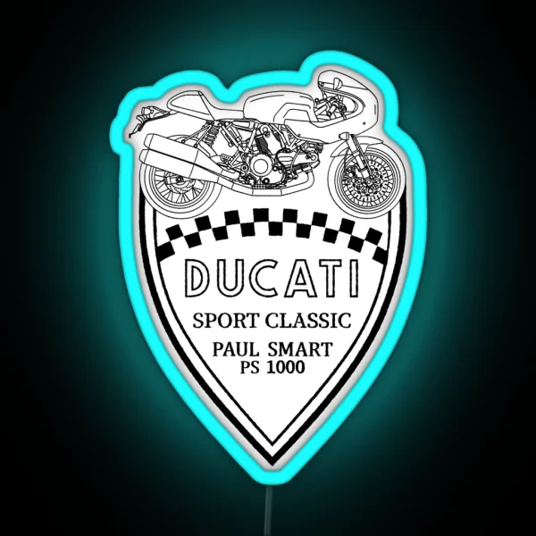 Ducati PS1000 Meccanica Badge RGB Neon Sign