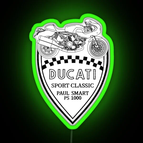Ducati PS1000 Meccanica Badge RGB Neon Sign