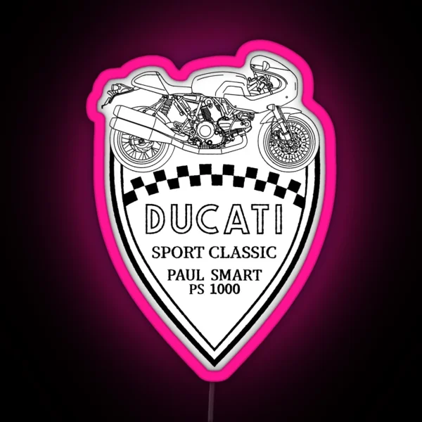 Ducati PS1000 Meccanica Badge RGB Neon Sign
