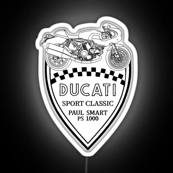 Ducati PS1000 Meccanica Badge RGB Neon Sign