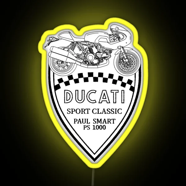 Ducati PS1000 Meccanica Badge RGB Neon Sign