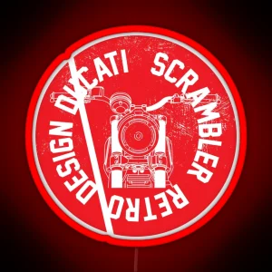 Ducati Scrambler Retro Design RGB Neon Sign