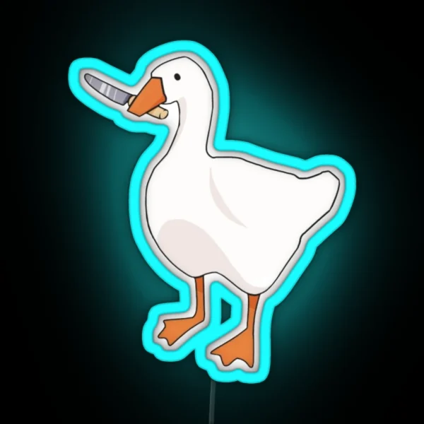 Duck With Knife RGB Neon Sign