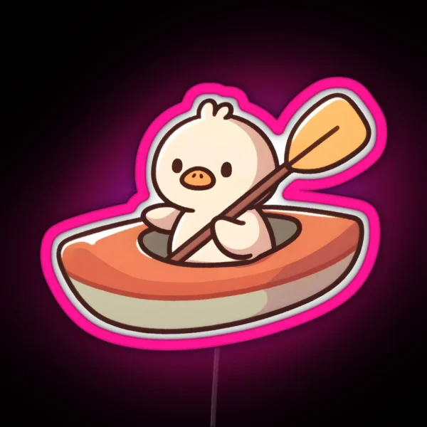 Duckling Kayaking On A Sunny Day RGB Neon Sign