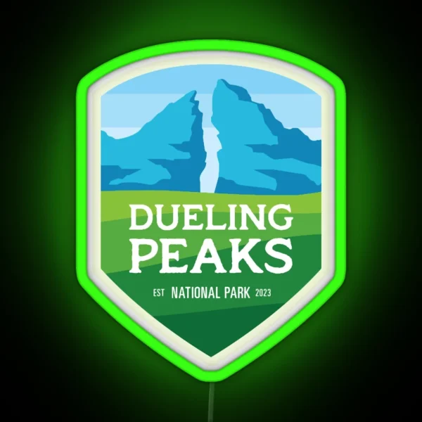 Dueling Peaks National Park RGB Neon Sign