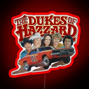 Dukes Of Hazzard Leddukes Of Hazzard And General Lee RGB Neon Sign
