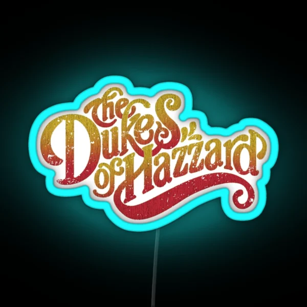 Dukes Of Hazzard Script Logo RGB Neon Sign