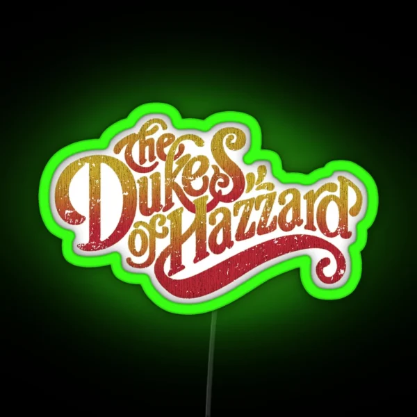 Dukes Of Hazzard Script Logo RGB Neon Sign