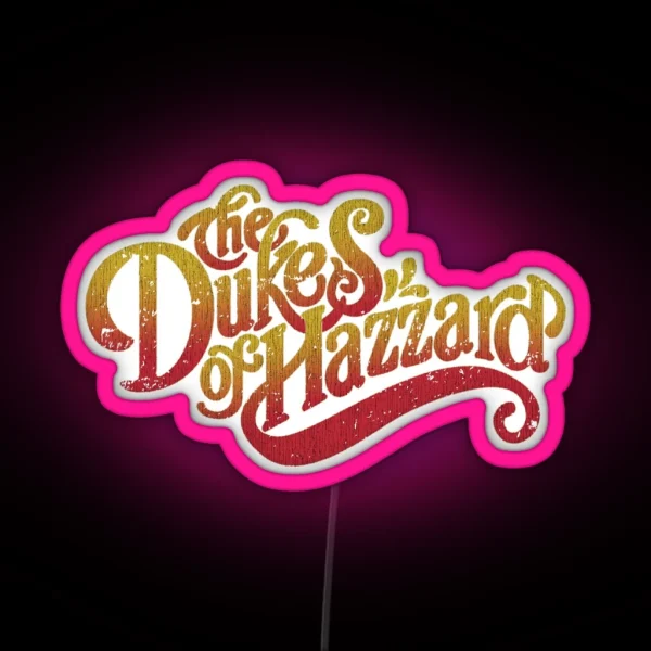 Dukes Of Hazzard Script Logo RGB Neon Sign