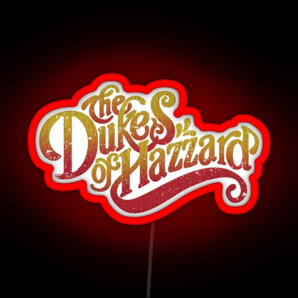 Dukes Of Hazzard Script Logo RGB Neon Sign