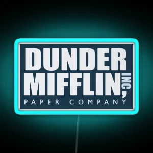 Dunder Mifflin Logo RGB Neon Sign